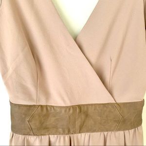 Khaki Jumpsuit Romper Gown with Suede Belt Detail